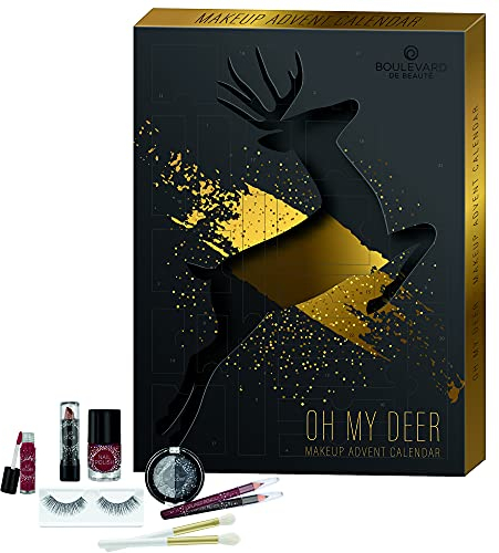 Boulevard de Beauté - Kosmetik-Adventskalender, Oh my Deer, 24 Make-Up Überraschungen, Highlights für Augen, Lippen und Gesicht, in edler Box, tolle Geschenk-Idee für Mädchen und Frauen