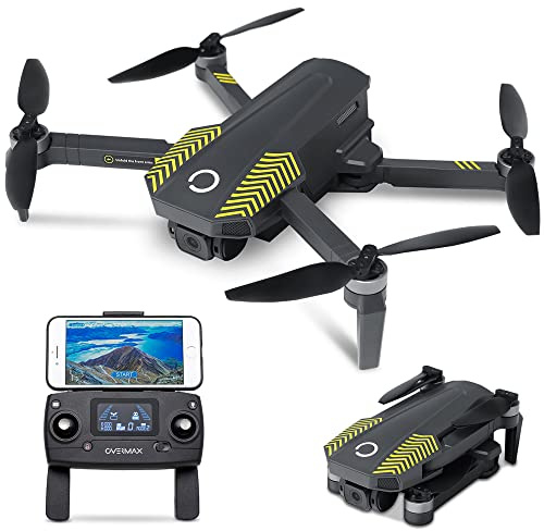 OVERMAX X BEE 9.5 Fold RC Fjärrstyrd Drönare Med 4K-kamera, Fpv Wifi Live, Klass C0, Gps, Räckvidd 600m, Batteri 1820 Mah, Flygtid Upp Till 22 Min, Hastighet Upp Till 40 km/h, Lysdioder