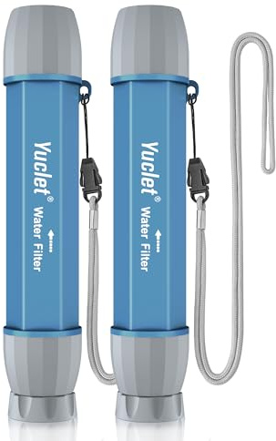 2 Pack Water Filter Straw for Drinking Survival, Personal Straws for Purifying Water, Water Purification Straw Water Purifier Survival Gear and Supplies for Hiking, Camping, Travel, and Emergency