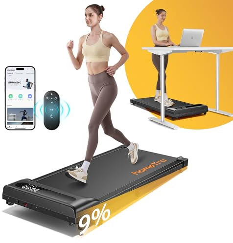 homeTro Walking Pad Treadmill with Incline(9%),3 HP under Desk Treadmills for Home/Office without Assembly,Compact Walking Treadmill with Magnetic Remote & APP Control,120KG Capacity
