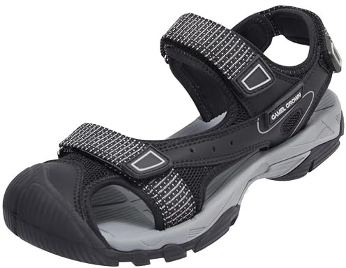 CAMEL CROWN Women's Hiking Sandals Waterproof Closed Toe Water Sandals Comfort Adjustable Athletic Outdoor Sandal for Summer Beach Hiker Trekking Camping Black 10