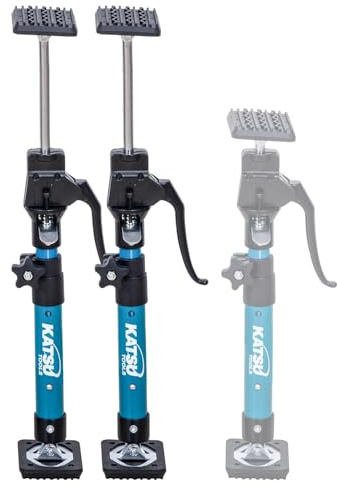 KATSU Verktyg 2-pack teleskopisk snabbstödstång 40–60 cm stål justerbar takstödsrekvisita, aluminiumhandtag, 40 kg lastkapacitet, för gipsskåp dörrkarm stag