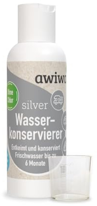 awiwa® Silver Wasseraufbereiter Trinkwasser 100 ml entkeimt & konserviert das Frischwassersystem im Wohnmobil und Boot - mit Silberionen für bis zu 1.000 l Wasserkonservierer (inkl. Dosierbecher)