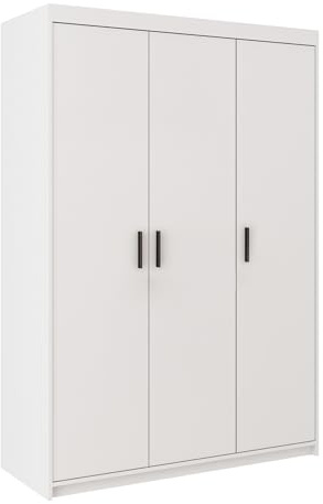 AXLIVING Storicos 3-türig Kleiderschrank Weiß 133cm Breite Modern für Schlafzimmer