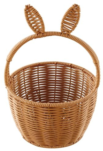 Egg Basket Small Foraging Basket Farmhouse Kitchen Organizer Multipurpose Handwoven Rattan Basket for Easter Harvesting, Mushrooms, Berries, Nuts