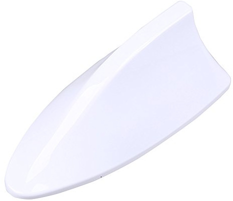 Possbay Auto Antenne Shark Haiflosse Autoantenne mit Verstärker AM FM Dachantenne Weiß