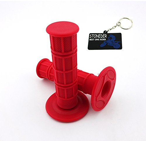 STONEDER Rote robuste Gasgriffe, weiche Gummi, für Pit Dirt-Motor, Trailbike, Motorrad, Motocross