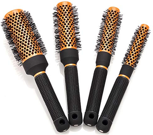 Faletony 4er Set Haarbürsten Salon Profi Haar-Rundbürste Rundkamm Fönbürsten-Styling-Bürsten-Set Zum Salon Styling Pinsel Friseur Werkzeuge