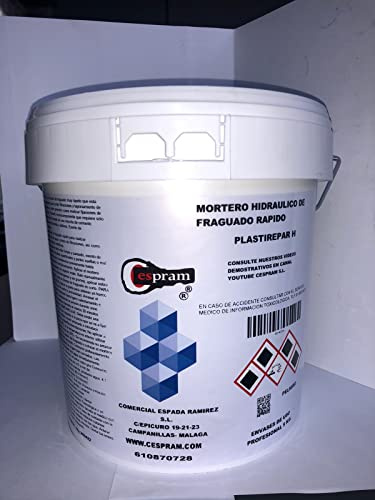 Cespram. 5kg. Mortero hidráulico de reparación de fraguado rápido. Indicado para reparaciones incluso sobre superficies mojadas y fugas de agua. Plastirepar H. Envase de 5 kg.