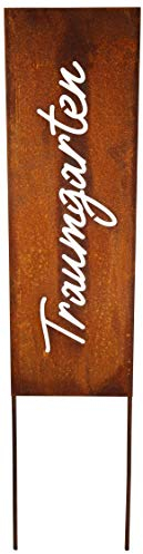 Schild Spruchtafel Gartenschild Edelrost rostige Gartendeko 115cm Edelrost (Traumgarten)