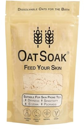 OatSoak Itch Relief Colloidal Oats - Dissolvable Oats for The Bath. Soothing Bath Powder for Chicken Pox Relief, Eczema, Psoriasis, Itchy, Irritated Dry Skin, Sunburn. No additives.