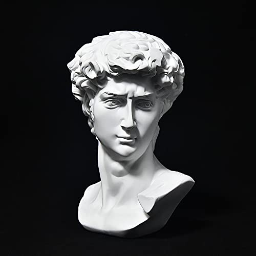 Estatua griega de David busto escultura de resina para estantería romana mesa oficina decoración del hogar decoración de escultura romana David estatuilla regalo de 6 pulgadas para amigos colega