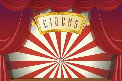 Renaiss 2.5x1.8m Circo Carnevale Sfondo Strisce di tende rosse Sfondo di fotografia Compleanno bambini Decorazioni per feste Banner Baby doccia Puntelli fotografici