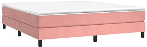 vidaXL Boxspring-sängram rosa 180x200 cm sammet