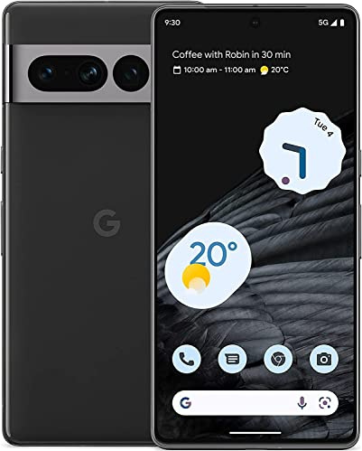 Teléfono Android Google Pixel 7 Pro 5G: 128 GB, 12 GB de RAM, pila de 24 horas, desbloqueado de fábrica para todos los operadores, versión global, color obsidiana