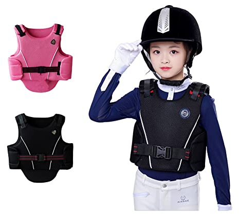 Kinder Bequemes Reittraining Reitsicherheitsweste Schutzausrüstung Körperschutz Stoßdämpfende Weste (Pink cm)