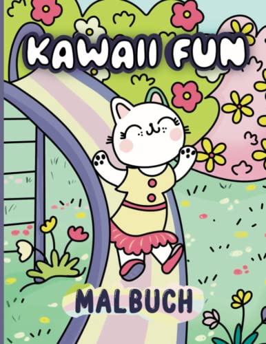Kawaii Fun Malbuch: Ein freudiges Malabenteuer für alle Altersgruppen, mit niedlichen Katzen, Fröschen, Bienen, Vögeln, Hasen und anderen bezaubernden Tieren.