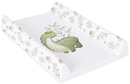 Ceba Baby® Matelas à Langer Bebe rigide 50x70 cm - 2 Coins - Matelas à Langer Lavable pour Filles et Garçons - Certifié Öko-Tex - Roi des dinosaures - 70x50 cm