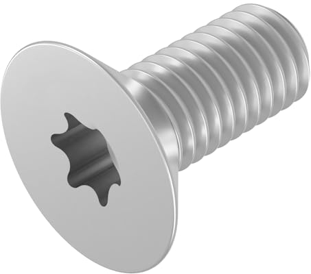 SECCARO Tornillo avellanado M6 x 14 mm, acero inoxidable V2A, VA A2, ISO 14581, hexágono interior (TX), rosca completa, 20 unidades