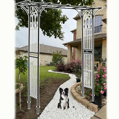 BZCKBZ Schwer Gartenbogen 205cm X 210cm Rosenbogen Rankgitter Für Kletterpflanzen Wetterbeständig Rankhilfe Spalier - Wetterfest Und Freistehend