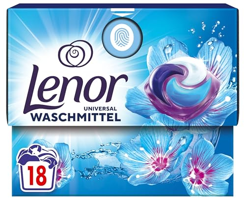 LENOR Waschmittel PODS Universal Aprilfrisch 18 Waschladungen, 3-mal länger anhaltende Frische & Tiefenreinheit auch bei Kaltwäsche