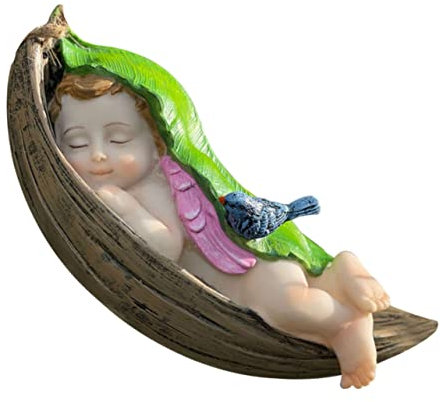 SEWOART Statuetta Angelica Con Altalena Resina Decorazione Da Giardino e Ornamentale Per Patios Cortili e Balconi Idea Creativa Per Pasqua e Feste