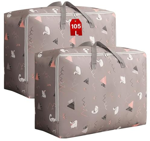 SEPSCO Borse Stoccaggio Vestiti Grande, Immagazzinamento Contenitori Armadio Sottoletto Sacco Piumone Matrimoniale Trasloco Organizer Cambio Stagione per Biancheria da letto Trapunte Cuscini Coperte