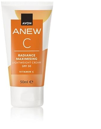 AVON Anew Crema de Día con Vitamina C SPF 50 50ml | Cuidado facial hidratante para suavizar, reafirmar y mejorar el aspecto de la piel en la rutina diaria con aplicación precisa