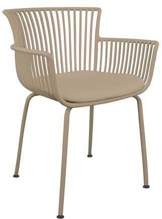 Kick Collection Gartenstuhl Otis - Beige - Modern und Hochwertig - Kunststof, gecoat Metall en Pu-Leder - Erhältlich in vielen Farben