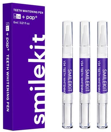 IKOPFLN 3 Stück Zahnaufhellung Stift - Sofort Bleaching für weißere Zähne, Bleaching Zähne, Teeth Whitening Pen gegen Kaffee-Tee-Nikotinverfärbungen, Zähne aufhellen mit purpurnem Gel
