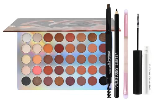 Kit Maquillage Yeux Complet – Palette 40 Couleurs, Mascara, Eyeliner, Crayon à Sourcils, Pinceaux – Coffret Maquillage Cosmétique Idéal pour Femmes et Filles Débutantes ou Pros