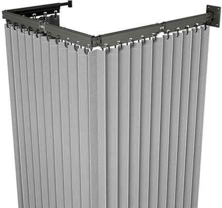 Tenda da doccia pieghevole, tenda da doccia in lino con montaggio a parete, asta per tenda da doccia regolabile ed estensibile con ventose per camera da letto balcone negozio di abbigliamento(5-Folds)