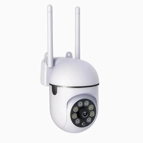 Cámara de vigilancia WiFi exterior, 1080P HD, visión nocturna infrarroja, detección de movimiento, audio bidireccional, rotación 360°