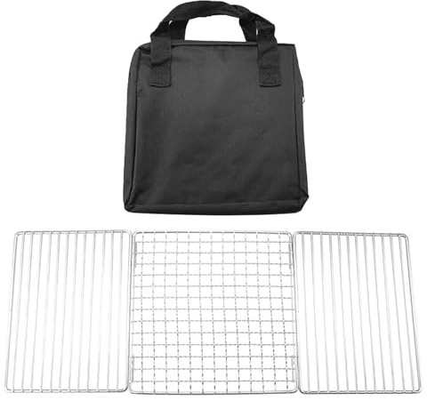PENCHEAK Ruggine Acciai Inossidabili Resistenti Inossidabile Barbette Barbecue Pieghevole Rete per Comodo Portaoggetti da Viaggio in Campeggio Reti BBQ Gadget A Griglia Barbecue Pieghevole.