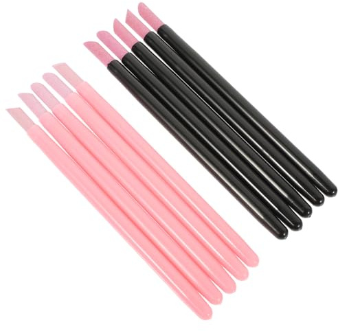 Healifty Bolígrafo de Manicura Multifuncional Negro de Pp con Función para Eliminar Células Muertas, Portátil en Forma de Lápiz para Uñas Naturales y Extensiones, 2 Sets