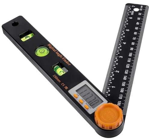 Anneome Goniometro Digitale Elettronico 4In1 Righello Angolare in Materiale Resistente Blocco Angoli Regolabile Strumento di Misura Compatto per Lavorazione del Legno e Misurazioni