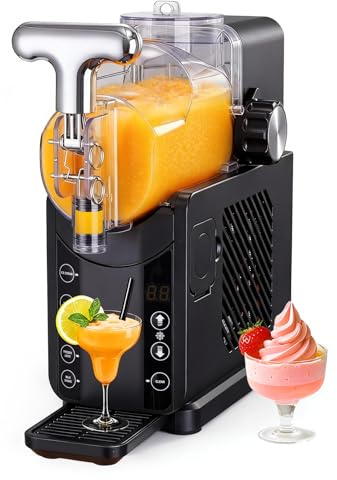 FNOONXY 2-in-1 smoothie/soft ice cream machine, 57oz Frozen Drink Maker, 5 Preset Modes, Auto-Cleaning, No Ice Needed, for Milkshakes, Margarita Slushies & Frozen Beverages