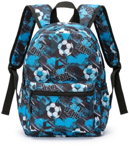 JynxtoyZeal Barns Ryggsäck Spädbarn Skolryggsäck Tecknad Ryggsäck Fotboll Barns Väska Justerbara Remmar Lätt Dagis Ryggsäck för Pojkar Flickor 33 cm Blå
