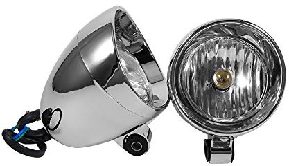 Keenso - Faro per Moto, Lampada con proiettore, 12 V, 10 W, Impermeabile, Universale, fendinebbia, Colore: Argento, 2 Pezzi