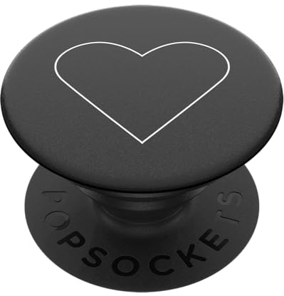 Popsockets PopGrip - Soporte y Agarre para Teléfonos Móviles y Tabletas con un Top Intercambiable - White Heart Black