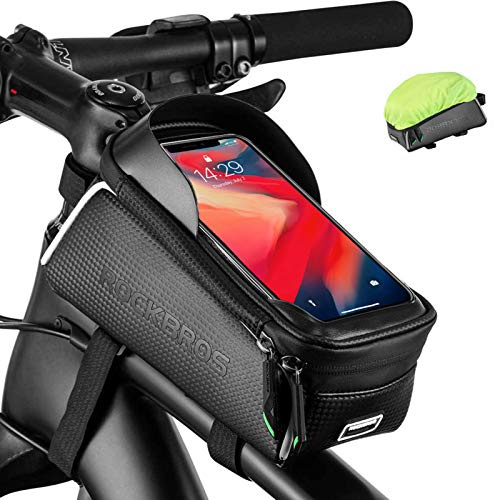 ROCKBROS Cykelramväska Vattentät Topprörfickor för Smartphones Upp Till 6 Tum Mobiltelefonficka Mobiltelefonhållare Känslig Pekskärm Med Hörlurshål Stil 3