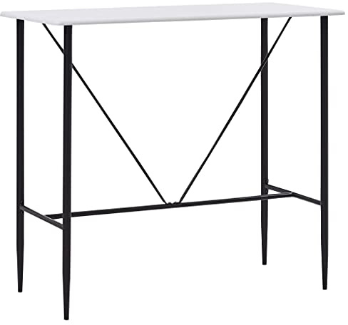 vidaXL Bartisch Bistrotisch Stehtisch Esstisch Tisch Partytisch Küchenbartisch Küchentisch Tresentisch Bartresen Weiß 120x60x110cm MDF
