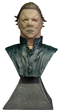Trick Or Treat Studios Halloween II Mini busto Michael Myers nero/grigio/blu, dipinto a mano, 100% poliresina, in scatola da collezione.