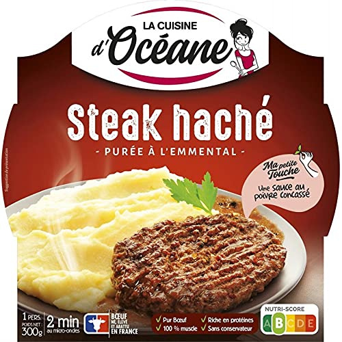 LA CUISINE D OCEANE - Steak Haché Charolais Purée À L'Emmental 300G - Lot De 4 - Offre Special