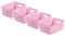 Curver My Style - Juego de 4 cestas rectangulares pequeñas de almacenamiento con efecto ratán para cocina, sala de estar, baño, dormitorio, utilidad, 4 litros, color rosa