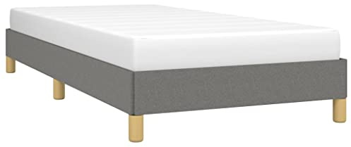 vidaXL Polsterbett, Bett Bettgestell mit Lattenrost, Schlafzimmerbett Einzelbett mit Stützbeinen, Bettrahmen Schlafzimmermöbel, Dunkelgrau 100x200 cm Stoff