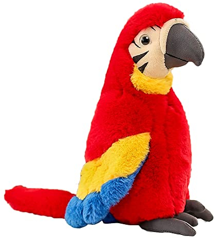 Katutude Plüsch Papagei Plüschtier Kuscheltier Stofftier Plüschvogel, Realistisch Papagei Stoffpuppe Spielzeug, Süße Papagei Kuscheltier Tier Spielzeug Geschenk für Jungen Mädchen Babys