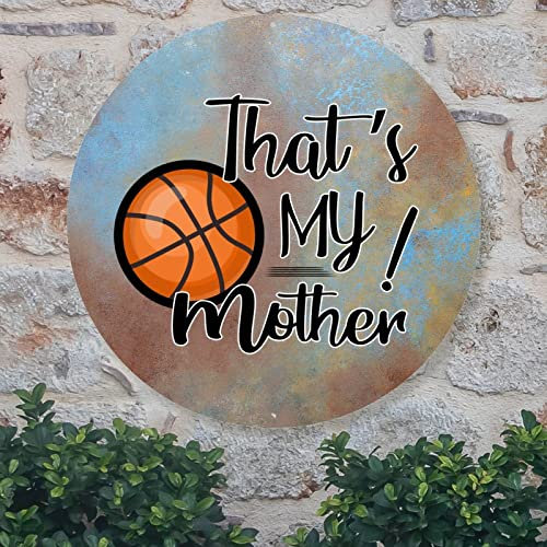 basketball Mother Welcome Door Sign Basketball Metal Sign Customized Family Metal Wall Art Wall Plaques Farmhouse Wall Decor For Man Cave Coffee Bar Indoor & Outdoor Decor 12x12in