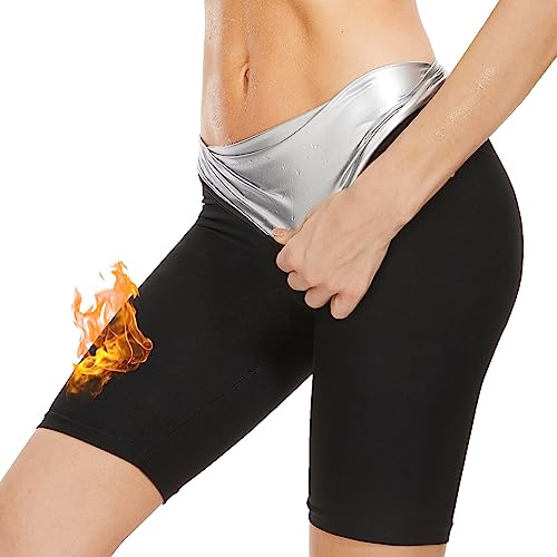 Kiiwah Saunahose Damen Schwitzhose, Sauna Hose Hot Thermo Sweat Leggings, Saunaanzüge Shorts Sauna Sporthose Abnehmen Hohe Taille Schwitzen Hosen Jogginghose für Gym, Yoga, Fitness