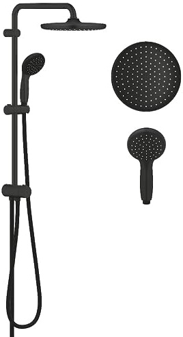 GROHE Vitalio Start System 250 Flex - Duschsystem (wassersparend, 2 Strahlarten, Antikalk-System), matt schwarz, 266802430